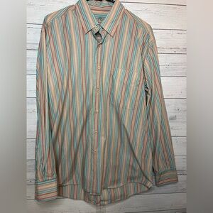 Men’s Alan Flusser Striped Long Sleeve Dress Shirt - Size L